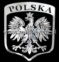 Naklejka na samochd Polska niklowana