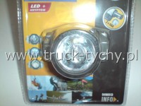 Latarka czoowa 3 led + 1 krypton