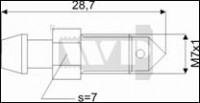 Odpowietrznik  L= 28,7  M7x1  s=7 TOYOTA,FORD 