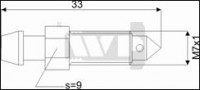 ODPOWIETRZNIK L= 33  M7x1  s=9 OPEL,TOYOTA, SAAB