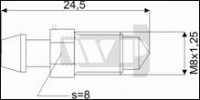 Odpowietrznik  L= 24,5  M8x1,25  s=8 ALFA ROMEO