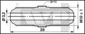 Zcze m10x1,00 - m10x1,00mm przewodu hamulca