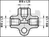 Trjnik przewodu hamulca 3 x M10x1 mm, 