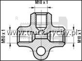 Trjnik przewodu hamulca 3 x M10x1 mm,  