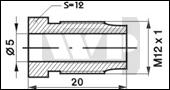 NAKRTKA PRZEWODU HAMULCOWEGO D=5 M12x1 s=12