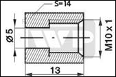 NAKRTKA PRZEWODU HAMULCOWEGO D=5 M10x1 s=14