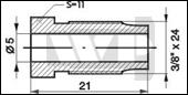 Nakrtka m3/8x24mm d-5mm przewodu hamulcowego 