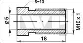 NAKRTKA PRZEWODU HAMULCOWEGO D=5 M10x1