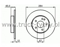 TARCZA HAMULCOWA PRZD MERCEDES-BENZ C 284X12X43