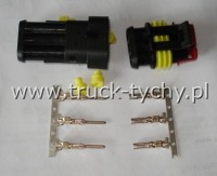 Kostka elektryczna 3pin szczelne 1,5mm kpl