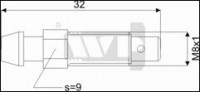 Odpowietrznik L= 32  M8x1  s=9 FORD,MAZDA