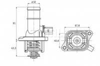 TERMOSTAT 105C AUDI/SEAT/SKODA/VW 1.6 Z CZUJNIKEM