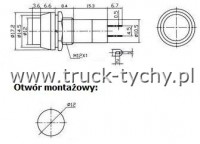 PRZECZNIK ELEKTRYCZNY CZERWONY OKRGY 2 PIN