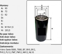 Filtr paliwa Iveco Eurotech, Volvo Fh, Fl, Fm