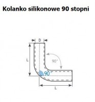 Kolanko silikonowe D= 60 X L 250X250, 90 stopni