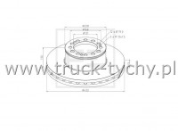 TARCZA HAMULCOWA MAN F2000 PRZOD 12-OTW