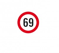 Naklejka ograniczenie prdkoci   69 km/h 100 mm