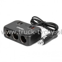 Rozgaziacz 12/24V 120W 3 wyjcia + usb