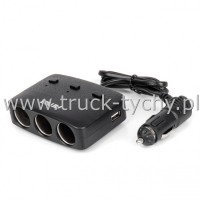 Rozgaziacz 2/24V 100W 3wyjcia + usb wycznik