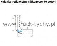 Kolanko silikonowe redukcyjne D=25/20 X L 150X150 