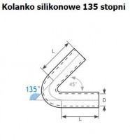 Kolanko silikonowe D= 40 X L 102X102, 135 stopni