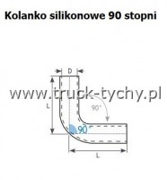 Kolanko silikonowe redukcyjne D=60/50 X L 150X150 