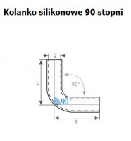 Kolanko silikonowe redukcyjne D=70/50 X L 150X150 