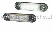 Lampa obrysowa 12/24V typu slim led biaa