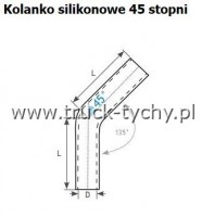 Kolanko silikonowe d-28 L-150x150 45 stopni