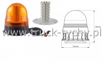 Lampa byskowa 12/24V magnes/przykrcana 80led 