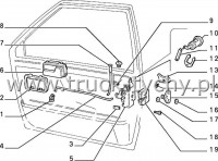 Obudowa bbna zamka drzwi lewa Fiat Uno