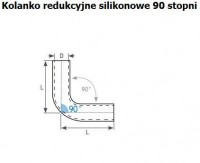 Kolanko silikonowe redukcyjne D=22/18 X L 150X150 