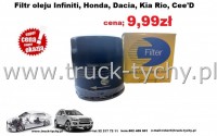 Filtr oleju Infiniti, Honda, Dacia, Kia Rio, Cee'D
