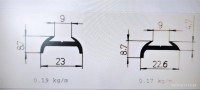 Listwa aluminiowa zewntrzna RTO  22,6x8,7  L=6 m 