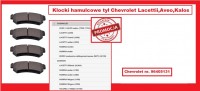 Klocki hamulcowe ty Chevrolet Lacettii,Aveo,Kalos