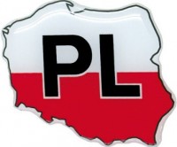 Naklejka na samochd kontur polski PL 3D