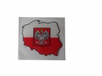 Naklejka 3D kontur Polski z godem 
