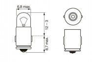 arwka 12V 2W kulka BA7S-10szt