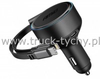 adowarka 12/24V 60W zwijany kabel c+ iphone+usb-c