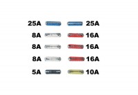 Bezpieczniki cylindryczne komplet 10szt 5-25A