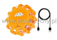 Lampa ostrzegawcza akumulatorowa 12led + 3led