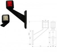 Lampa obrysowa DIODA skona krtka 12/24V lewa