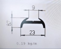 Listwa aluminiowa wewntrzna RTO 23x8,7  L=6 m 