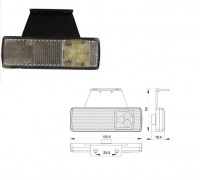 Lampa obrysowa biaa 12/24V 3led 100x32mm