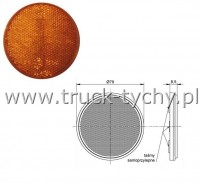 Szko odblaskowe pomaraczawoe naklejane  D=75mm