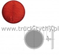 Szko odblaskowe czerwone ze rub d-75mm  