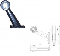 Lampa obrysowa DIODA skona duga 12/24V lewa