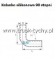 Kolanko silikonowe D= 50 X L 250X250, 90 stopni