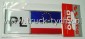 NAKLEJKA NA SAMOCHD PL pasek flaga+euro 8x3,5cm
