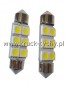 arwki 12V C5W rurka 6 led biaa 2szt.